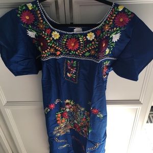 Royal blue Mexican dress